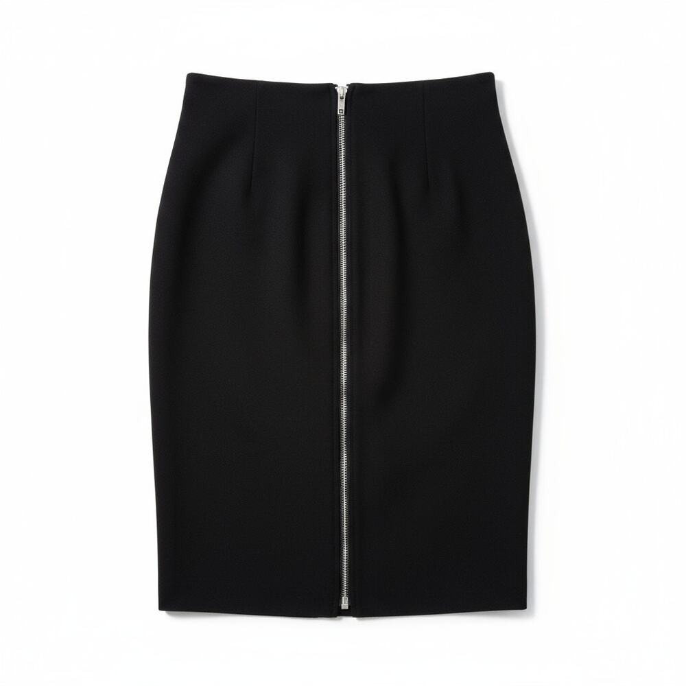 J. Crew Black Exposed Zip "Rocker Girl" Neoprene Pencil Skirt - Size XS